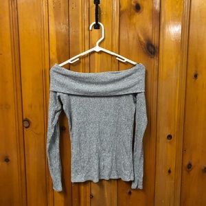 Long sleeved off the shoulder shirt